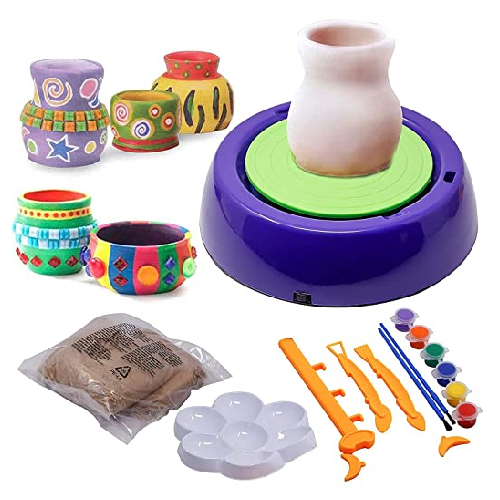 Pottery Wheel Kit for Kids Handmade Artist Paint Pottery Studio Ceramic  Machine Educational Handicraft DIY Toy for Boy 